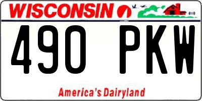 WI license plate 490PKW