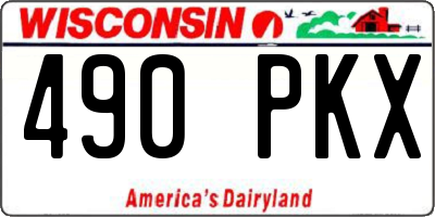 WI license plate 490PKX