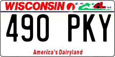 WI license plate 490PKY