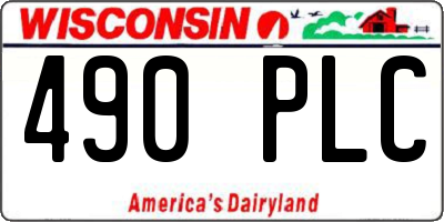 WI license plate 490PLC