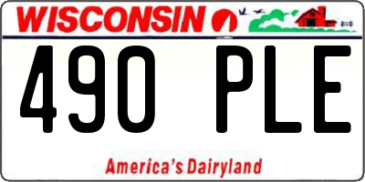 WI license plate 490PLE