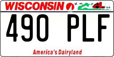 WI license plate 490PLF