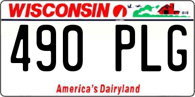 WI license plate 490PLG