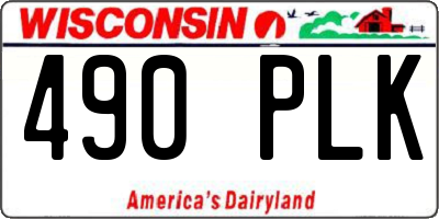 WI license plate 490PLK