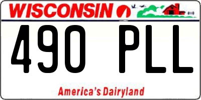 WI license plate 490PLL