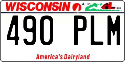 WI license plate 490PLM