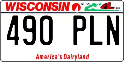 WI license plate 490PLN
