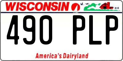 WI license plate 490PLP