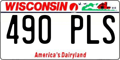 WI license plate 490PLS