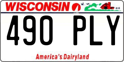 WI license plate 490PLY