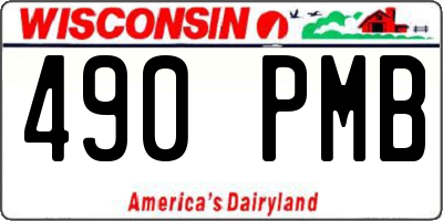 WI license plate 490PMB