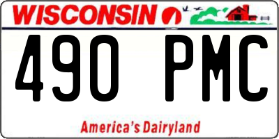 WI license plate 490PMC