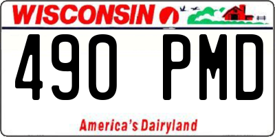 WI license plate 490PMD
