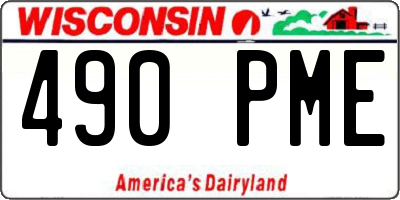 WI license plate 490PME