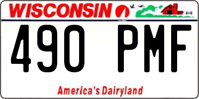 WI license plate 490PMF
