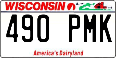 WI license plate 490PMK