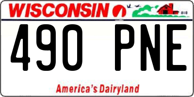 WI license plate 490PNE