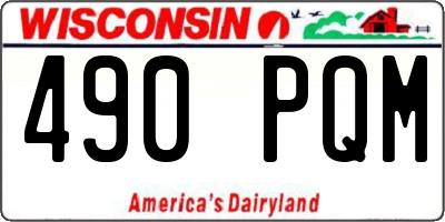 WI license plate 490PQM