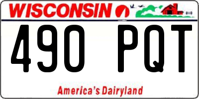 WI license plate 490PQT
