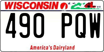 WI license plate 490PQW