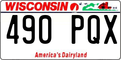 WI license plate 490PQX