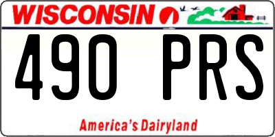 WI license plate 490PRS