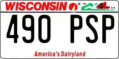 WI license plate 490PSP