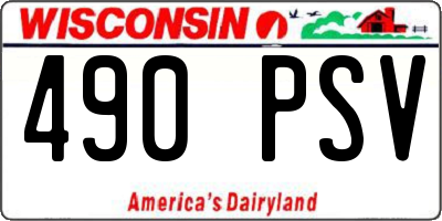 WI license plate 490PSV