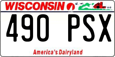 WI license plate 490PSX