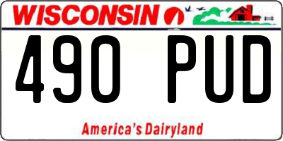 WI license plate 490PUD
