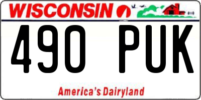 WI license plate 490PUK