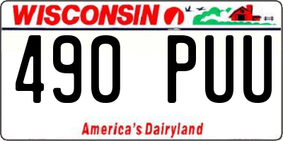 WI license plate 490PUU