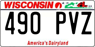 WI license plate 490PVZ