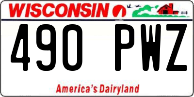 WI license plate 490PWZ
