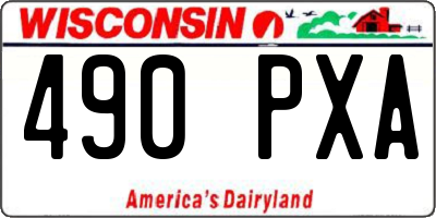 WI license plate 490PXA