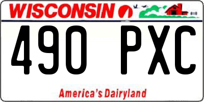 WI license plate 490PXC