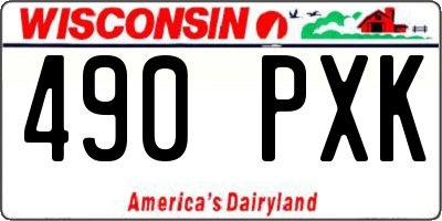 WI license plate 490PXK