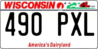 WI license plate 490PXL