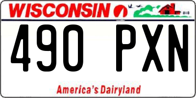 WI license plate 490PXN