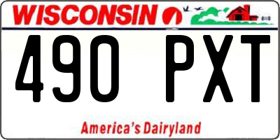 WI license plate 490PXT