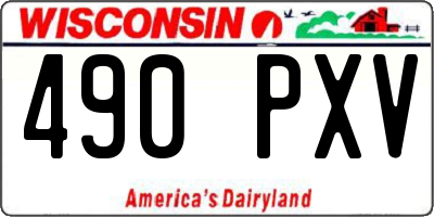 WI license plate 490PXV
