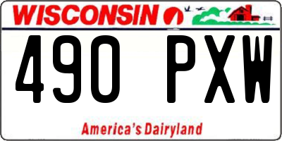 WI license plate 490PXW