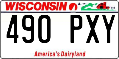 WI license plate 490PXY