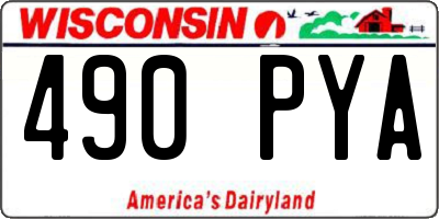 WI license plate 490PYA