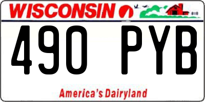 WI license plate 490PYB