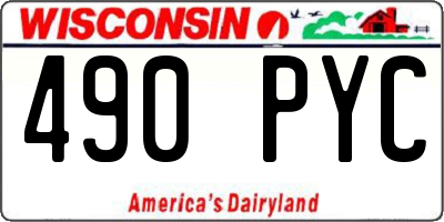 WI license plate 490PYC
