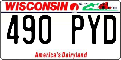 WI license plate 490PYD