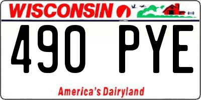 WI license plate 490PYE