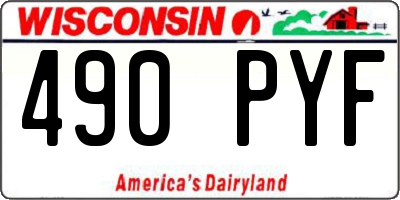 WI license plate 490PYF