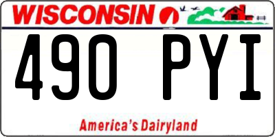 WI license plate 490PYI